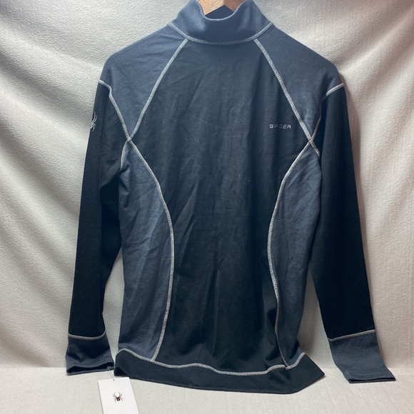 Spyder west elevation 1/2 zip base layer  pullover jacket gray size large - Picture 5 of 5